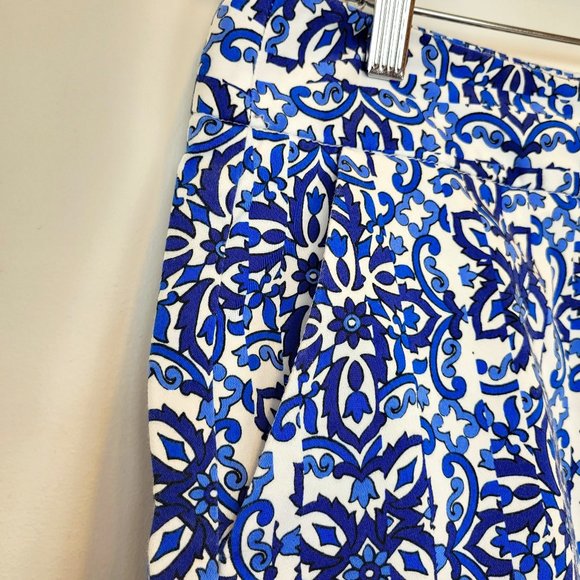 Milly For Design Nation Blue White Graphic Print Cotton Shorts, Size 6, EUC - Picture 3 of 9